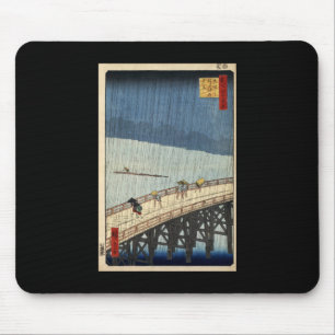 Tapis De Souris Douche soudaine de Hiroshige au-dessus de pont de