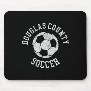 Tapis De Souris Douglas County Soccer Rétro Distressed 90's Vintag