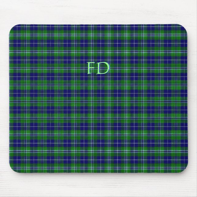 Tapis De Souris Douglas Tartan officiel avec monogramme / initiale (Devant)