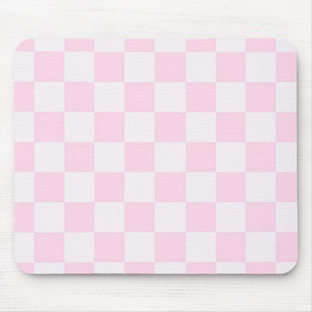 Tapis De Souris Doux Feminine rose À damiers fille (Devant)