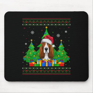 Tapis De Souris Doux moche arbre de Noël Santa Hat Bet Hound Do