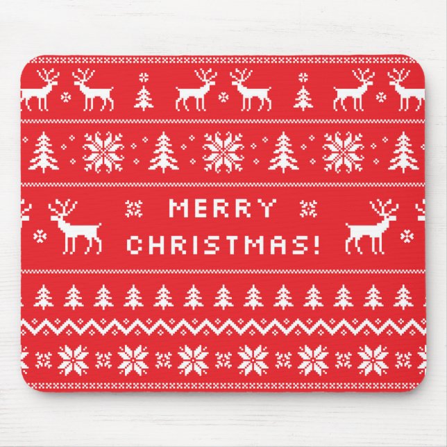Tapis De Souris Doux moche Souris de Noël (Devant)
