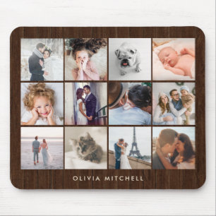 Tapis De Souris Douze regard du bois rustique du collage   de