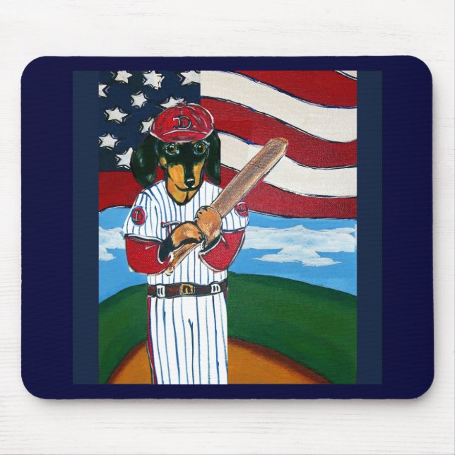 Tapis De Souris Doxie de baseball (Devant)
