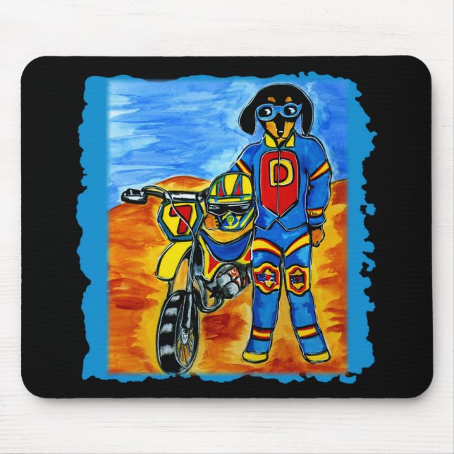 Tapis De Souris Doxie motard (Devant)