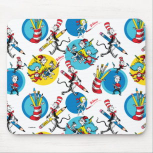 Tapis De Souris Dr Seuss   Caractères avec Motif de crayons