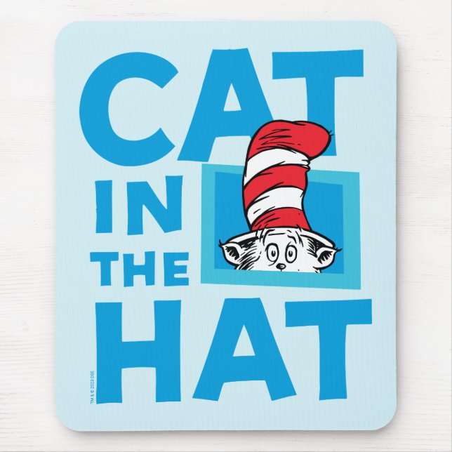 Tapis De Souris Dr Seuss | Chat dans le logo du Casquette (Devant)
