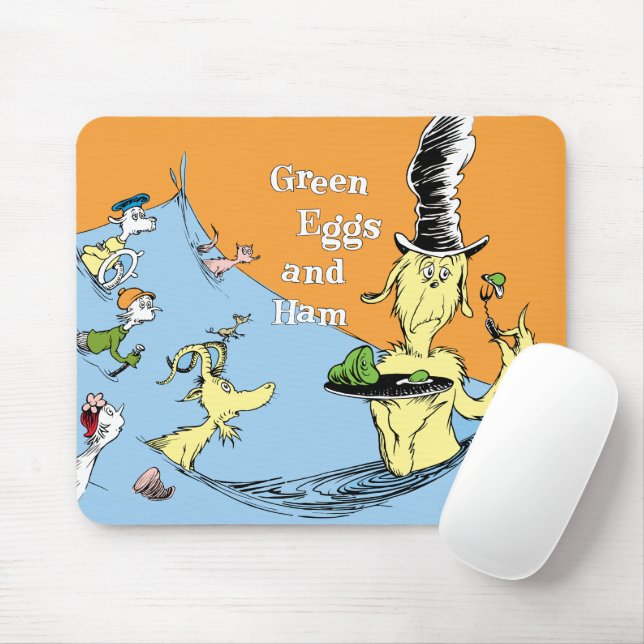 Tapis De Souris Dr. Seuss Les Œufs verts au jambon Scène de l'eau (Avec souris)
