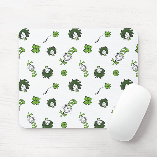 Tapis De Souris Dr. Seuss | Motif Trèfle Chat Chapeauté (Avec souris)