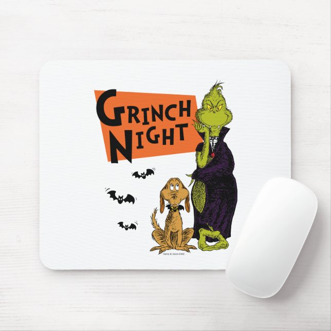 Tapis De Souris Dr. Seuss | Nuit Grinch Halloween Graphique (Avec souris)