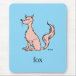 Tapis De Souris Dr. Seuss | Renard Rose<br><div class="desc">Ce design sous licence officielle de Dr. Seuss présente une illustration classique et minimaliste du personnage fantaisiste du renard rose. Le personnage est représenté assis, les yeux fermés et avec une queue touffue, accompagné du mot "renard" et de la signature authentique de Dr. Seuss. Cette œuvre d'art simple mais reconnaissable...</div>