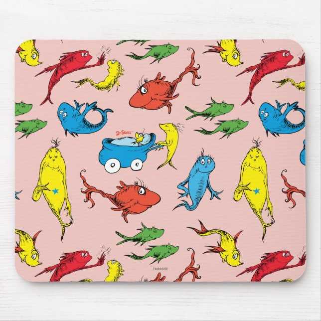 Tapis De Souris Dr Seuss | Un poisson deux Motifs de poisson (Devant)