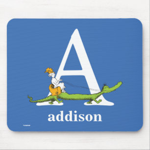 Tapis De Souris Dr. Seuss's ABC: Letter A - White   Add Your Name