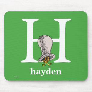 Tapis De Souris Dr. Seuss's ABC: Letter H - White   Add Your Name