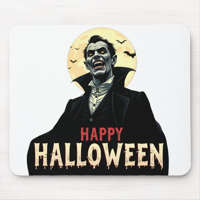 Tapis De Souris Dracula vous souhaite une nuit Éffrayante (Devant)