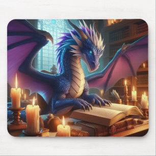 Tapis De Souris Dragon à ailes bleues et violettes - Pad de souris
