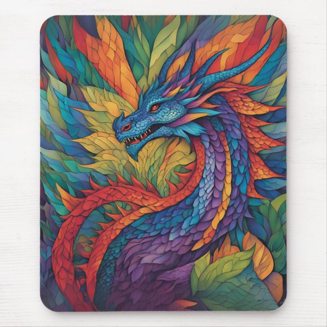 Tapis De Souris Dragon arc-en-ciel Mousepad (Devant)