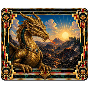 Tapis De Souris Dragon, Art Déco Mythique