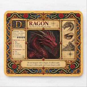 Tapis De Souris Dragon, Art du Bestiaire Médiéval
