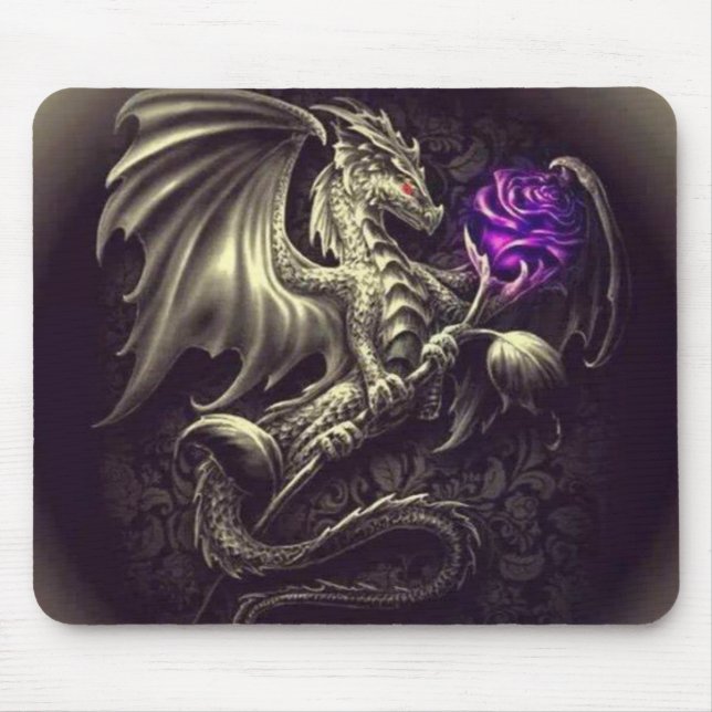 Tapis De Souris Dragon avec le rose Mousepad de pourpre (Devant)