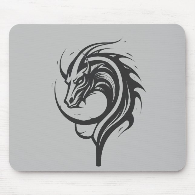 Tapis De Souris Dragon Beast Créature Imaginaire Légende Vector Ar (Devant)