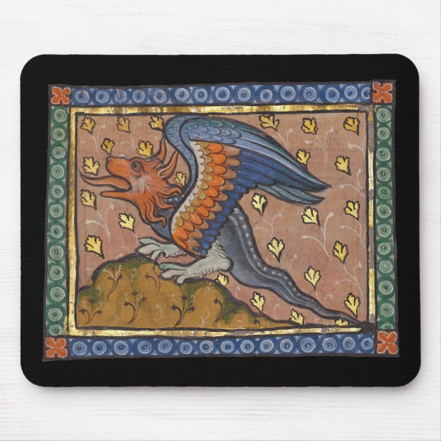 Tapis De Souris Dragon Bestiaire Médiéval c. 1270 (Devant)