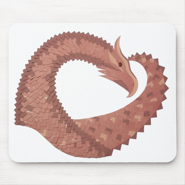 Tapis De Souris Dragon cardiaque Brown en blanc (Devant)
