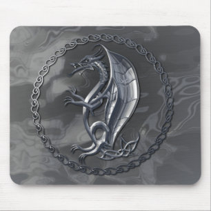 Tapis De Souris Dragon celtique argenté Mousepad