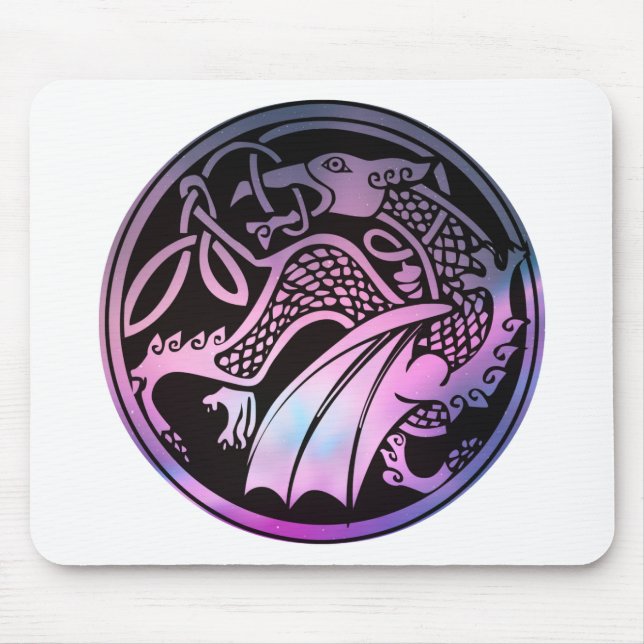 Tapis De Souris Dragon Celtique Rond (Devant)