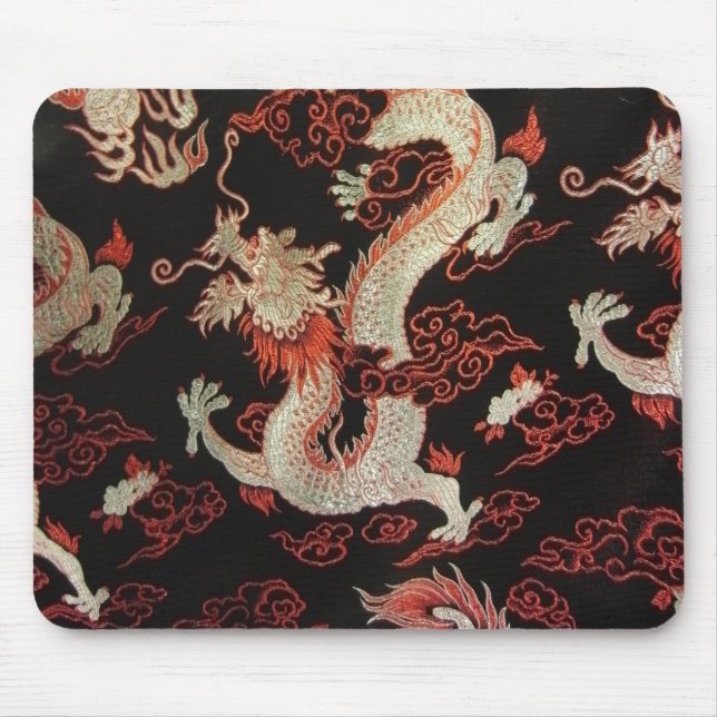 Tapis De Souris Dragon chinois d'argent (Devant)