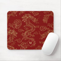 Dragon chinois or et rouge foncé