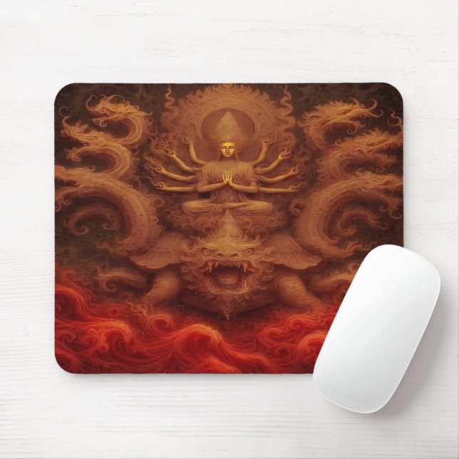 Tapis De Souris Dragon Cosmique (Avec souris)