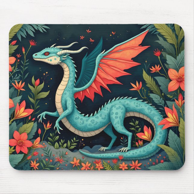 Tapis De Souris Dragon dans la Jungle (Devant)