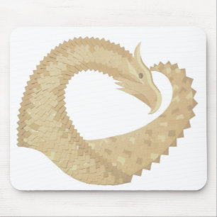 Tapis De Souris Dragon de coeur de grès sur blanc