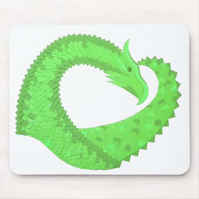 Tapis De Souris Dragon de coeur vert citron blanc (Devant)