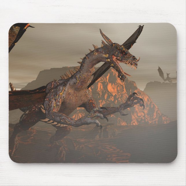Tapis De Souris Dragon de feu Mousepad (Devant)