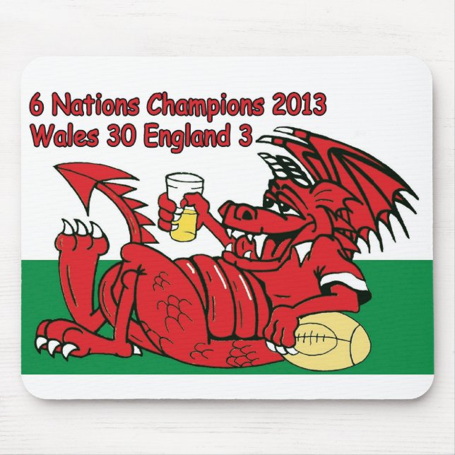 Tapis De Souris Dragon de Gallois, 6 champions de nations, Pays de (Devant)