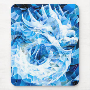 Tapis De Souris Dragon de Mosaïque Ciel Bleu