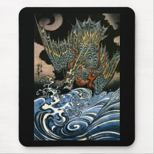 Tapis De Souris Dragon & Eau Spirit Kuniyoshi Art Japonais