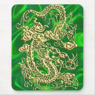 Tapis De Souris Dragon en or embouti sur impression texturée en sa