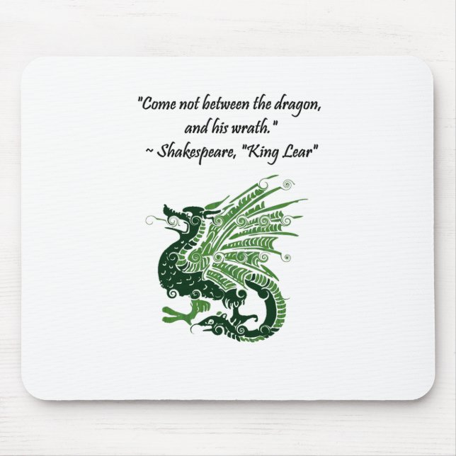 Tapis De Souris Dragon et sa colère Shakespeare King Lear Dessin (Devant)
