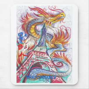 Tapis De Souris Dragon léger et espoir de Tour Eiffel