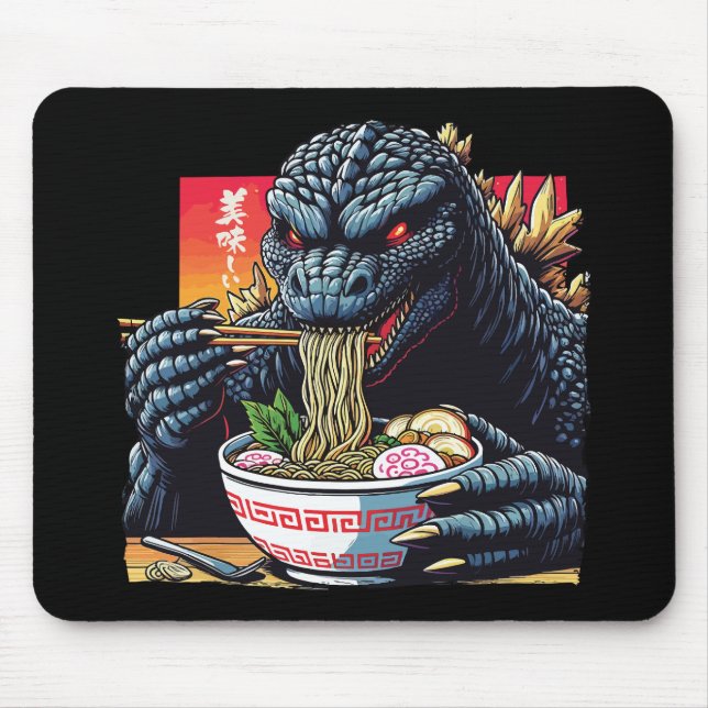 Tapis De Souris Dragon mangeant des ramen  (Devant)