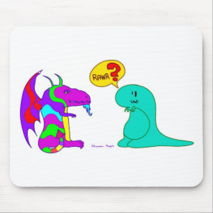 Tapis De Souris Dragon mignon Rawr de dinosaure de Dinos de bande