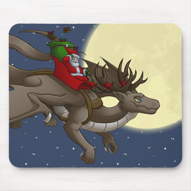 Tapis De Souris Dragon Mousepad de Noël (Devant)