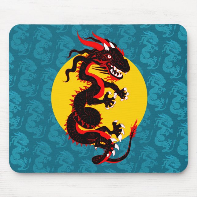 Tapis de souris Dragon Noir (Devant)