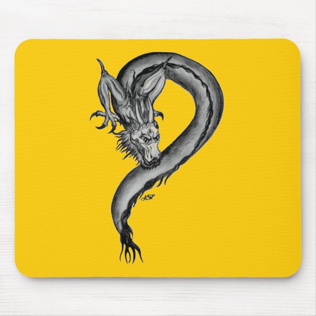 Tapis De Souris Dragon noir et blanc (Devant)