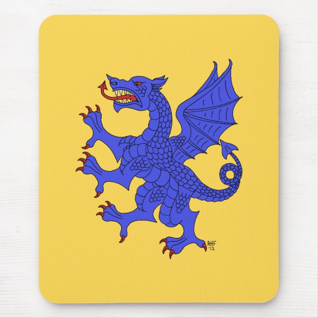 Tapis De Souris Dragon Rampant Azure (Devant)