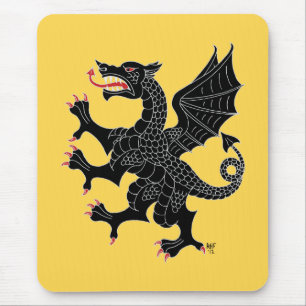 Tapis De Souris Dragon Rampant Sable