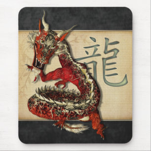 Tapis De Souris Dragon rouge chinois Mousepad